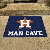 Houston Astros Man Cave All-Star Rug - 34 in. x 42.5 in. - Circular Star H with Wordmark Primary Logo, 22412