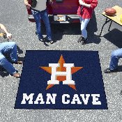 Houston Astros Man Cave Tailgater Rug - 5ft. x 6ft. - Circular Star H with Wordmark Primary Logo, 22413