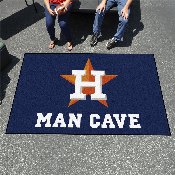 Houston Astros Man Cave Ulti-Mat Rug - 5ft. x 8ft. - Circular Star H with Wordmark Primary Logo, 22414