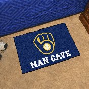 Milwaukee Brewers Man Cave Starter Mat Accent Rug - 19in. x 30in. - MB Glove Cap Logo, 22431