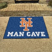 New York Mets Man Cave All-Star Rug - 34 in. x 42.5 in. - Circular Mets Primary Logo, 22440
