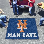 New York Mets Man Cave Tailgater Rug - 5ft. x 6ft. - Circular Mets Primary Logo, 22441