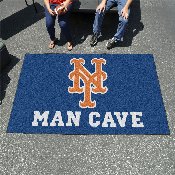 New York Mets Man Cave Ulti-Mat Rug - 5ft. x 8ft. - Circular Mets Primary Logo, 22442