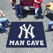New York Yankees Man Cave Tailgater Rug - 5ft. x 6ft. - NY Cap Logo, 22445