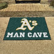 Oakland Athletics Man Cave All-Star Rug - 34 in. x 42.5 in. - Circular Athletics Primary Logo, 22448