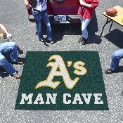 Oakland Athletics Man Cave Tailgater Rug - 5ft. x 6ft. - Circular Athletics Primary Logo, 22449