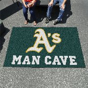 Oakland Athletics Man Cave Ulti-Mat Rug - 5ft. x 8ft. - Circular Athletics Primary Logo, 22450