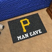 Pittsburgh Pirates Man Cave Starter Mat Accent Rug - 19in. x 30in. - P Primary Cap Logo, 22455