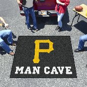 Pittsburgh Pirates Man Cave Tailgater Rug - 5ft. x 6ft. - P Primary Cap Logo, 22457