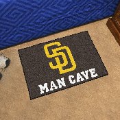 San Diego Padres Man Cave Starter Mat Accent Rug - 19in. x 30in. - SD Primary Cap Logo, 22459