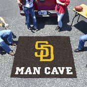 San Diego Padres Man Cave Tailgater Rug - 5ft. x 6ft. - SD Primary Cap Logo, 22461
