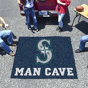Seattle Mariners Man Cave Tailgater Rug - 5ft. x 6ft. - S Cap Logo, 22469