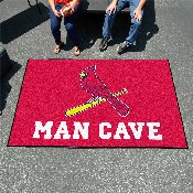 St. Louis Cardinals Man Cave Ulti-Mat Rug - 5ft. x 8ft. - Bird On Bat Primary Logo, 22474