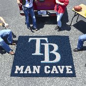 Tampa Bay Rays Man Cave Tailgater Rug - 5ft. x 6ft. - TB Cap Logo, 22477
