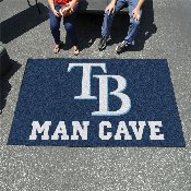 Tampa Bay Rays Man Cave Ulti-Mat Rug - 5ft. x 8ft. - TB Cap Logo, 22478