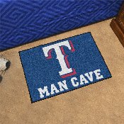 Texas Rangers Man Cave Starter Mat Accent Rug - 19in. x 30in. - T Cap Logo, 22479