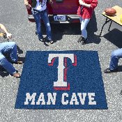 Texas Rangers Man Cave Tailgater Rug - 5ft. x 6ft. - T Cap Logo, 22481
