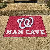 Washington Nationals Man Cave All-Star Rug - 34 in. x 42.5 in. - Circular Nationals Primary Logo, 22488