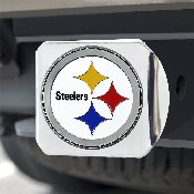NFL - Pittsburgh Steelers Color Hitch Cover - Chrome3.4"x4", 22603