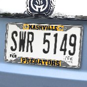 Nashville Predators Chrome Metal License Plate Frame, 6.25in x 12.25in, 23102