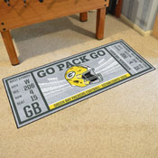 Green Bay Packers Ticket Runner Rug - 30in. x 72in. - Packers Helmet Logo, 23121