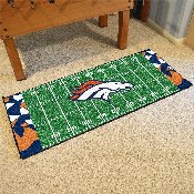 Denver Broncos Football Field Runner Mat - 30in. x 72in. XFIT Design, 23254