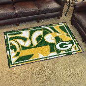 Green Bay Packers 4ft. x 6ft. Plush Area Rug XFIT Design, 23269
