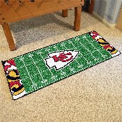 Kansas City Chiefs Football Field Runner Mat - 30in. x 72in. XFIT Design, 23292