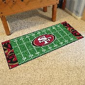 San Francisco 49ers Football Field Runner Mat - 30in. x 72in. XFIT Design, 23358