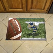 Georgia Tech Yellow Jackets Rubber Scraper Door Mat, Buzz Logo, 24010