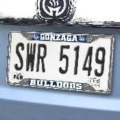 Gonzaga Bulldogs Chrome Metal License Plate Frame, 6.25in x 12.25in, 24476