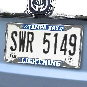 Tampa Bay Lightning Chrome Metal License Plate Frame, 6.25in x 12.25in, 25114