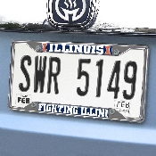 Illinois Illini Chrome Metal License Plate Frame, 6.25in x 12.25in, 25135