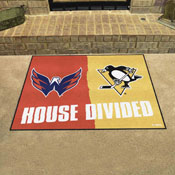 NHL House Divided - Capitals / Penguins House Divided Rug - 34 in. x 42.5 in., 25576