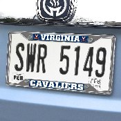 Virginia Cavaliers Chrome Metal License Plate Frame, 6.25in x 12.25in, 25595