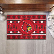 Louisville Cardinals Holiday Sweater Starter Mat Accent Rug - 19in. x 30in., 25838