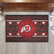Utah Utes Holiday Sweater Starter Mat Accent Rug - 19in. x 30in., 25854