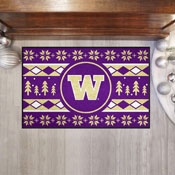 Washington Huskies Holiday Sweater Starter Mat Accent Rug - 19in. x 30in., 25855