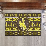 Wyoming Cowboys Holiday Sweater Starter Mat Accent Rug - 19in. x 30in., 25857
