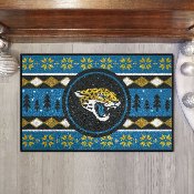 Jacksonville Jaguars Holiday Sweater Starter Mat Accent Rug - 19in. x 30in. - Jaguar Head Primary Logo, 26204