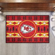 Kansas City Chiefs Holiday Sweater Starter Mat Accent Rug - 19in. x 30in. - KC Arrow Primary Logo, 26205