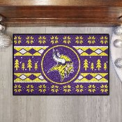 Minnesota Vikings Holiday Sweater Starter Mat Accent Rug - 19in. x 30in. - Viking Head Primary Logo, 26207