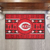 Cincinnati Reds Holiday Sweater Starter Mat Accent Rug - 19in. x 30in. - C Reds Primary Logo, 26395