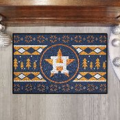 Houston Astros Holiday Sweater Starter Mat Accent Rug - 19in. x 30in. - Circular Star H with Wordmark Primary Logo, 26399