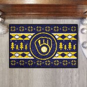 Milwaukee Brewers Holiday Sweater Starter Mat Accent Rug - 19in. x 30in. - MB Glove Cap Logo, 26404