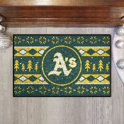 Oakland Athletics Holiday Sweater Starter Mat Accent Rug - 19in. x 30in., 26408