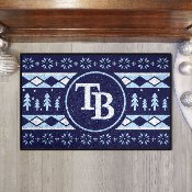 Tampa Bay Rays Holiday Sweater Starter Mat Accent Rug - 19in. x 30in. - TB Cap Logo, 26415