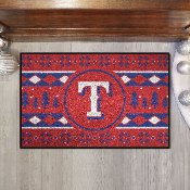 Texas Rangers Holiday Sweater Starter Mat Accent Rug - 19in. x 30in. - T Cap Logo, 26416