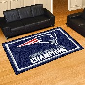 New England Patriots 5ft. x 8 ft. Plush Area Rug, 2019 Super Bowl LIII Champions , 26527