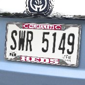 Cincinnati Reds Chrome Metal License Plate Frame, 6.25in x 12.25in, 26558